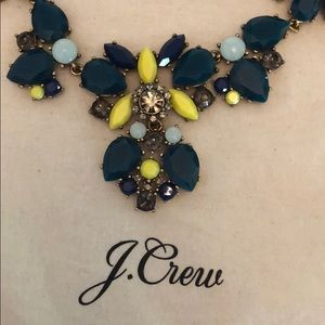 J.Crew Teal/Yellow/Light Blue statement necklace